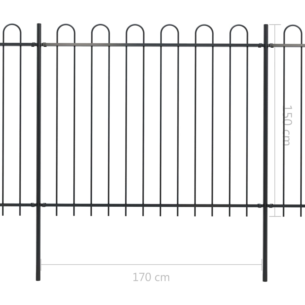 Sodo tvora su apvaliais viršug., juoda, 13,6x1,5 m, plienas