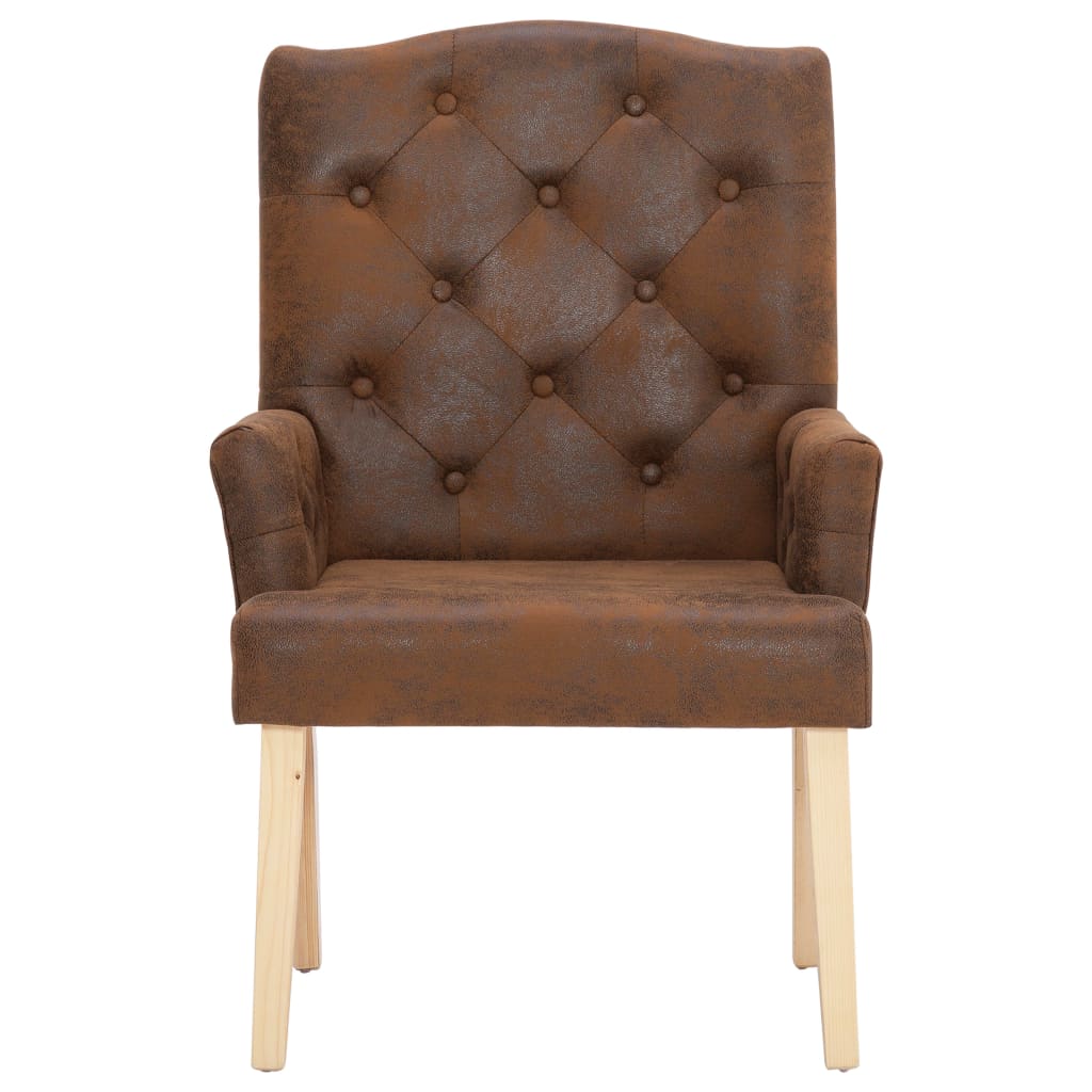 Valgomojo kėdės, 2vnt., rudos, dirbtinė versta oda (2x280281)