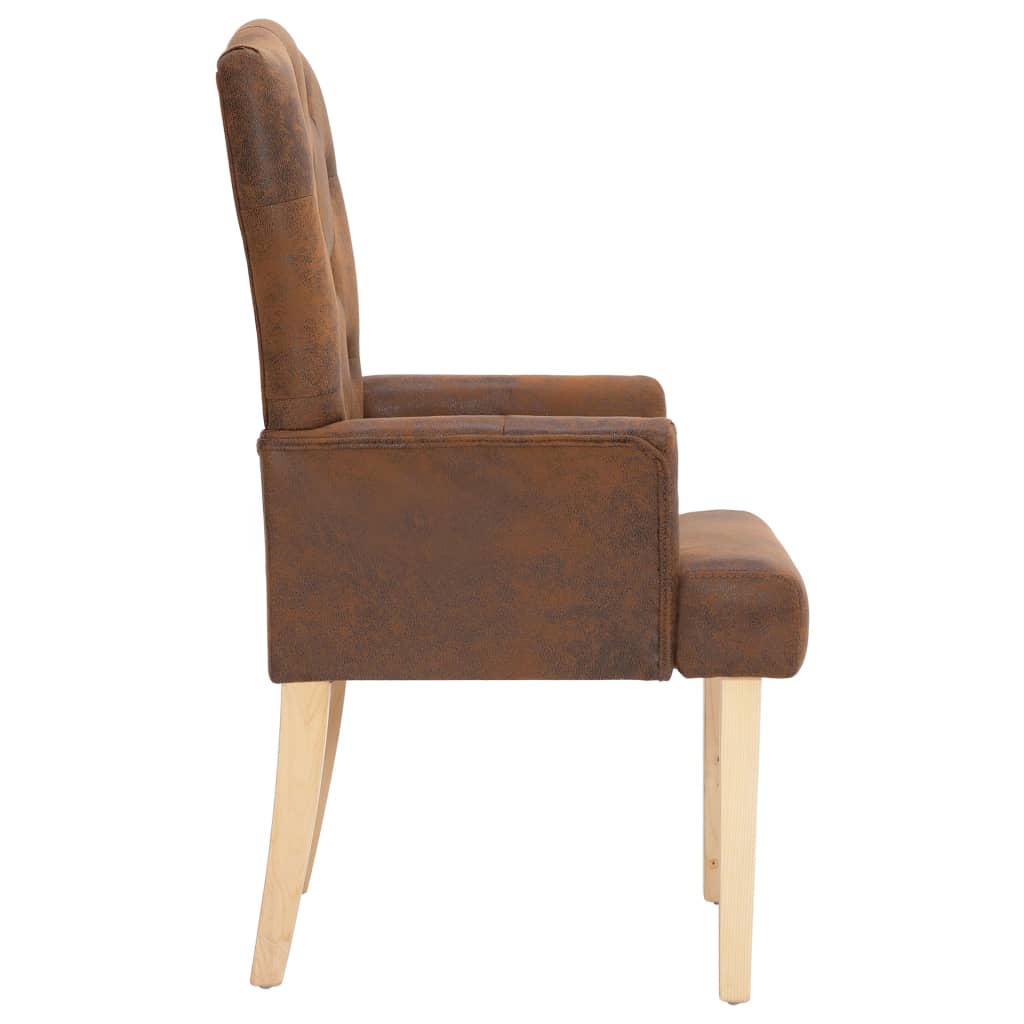 Valgomojo kėdės, 2vnt., rudos, dirbtinė versta oda (2x280281)