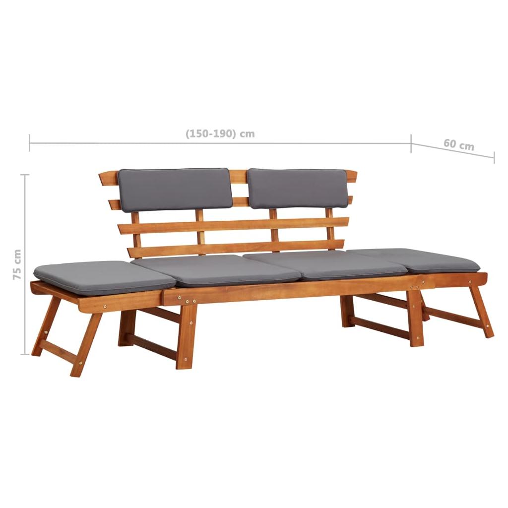 2-1 Sodo sofa su pagalvėmis, 190cm, akacijos medienos masyvas