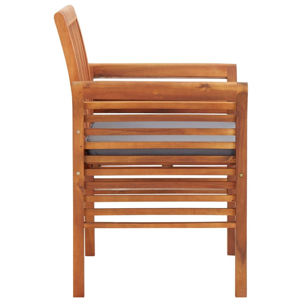 Sodo valgomojo kėdė su pagalvėle, akacijos medienos masyvas