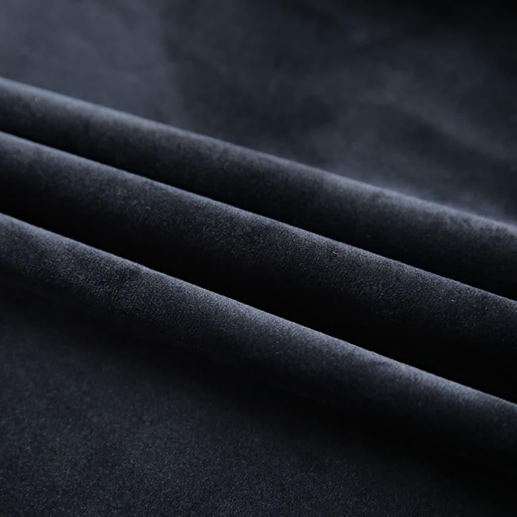 Naktinės užuolaidos, 2 vnt., juodos spalvos, 140x245cm, aksomas