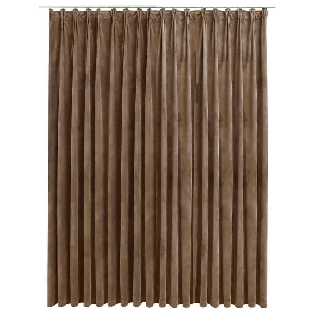 Naktinė užuolaida su kabliukais, smėlio, 290x245cm, aksomas
