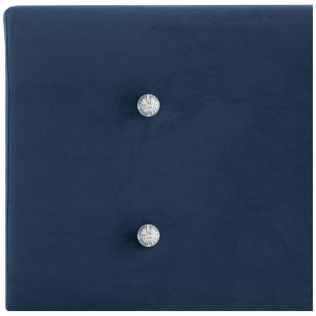 Lova su čiužiniu Memory, mėlynos sp., 180x200 cm, aksomas