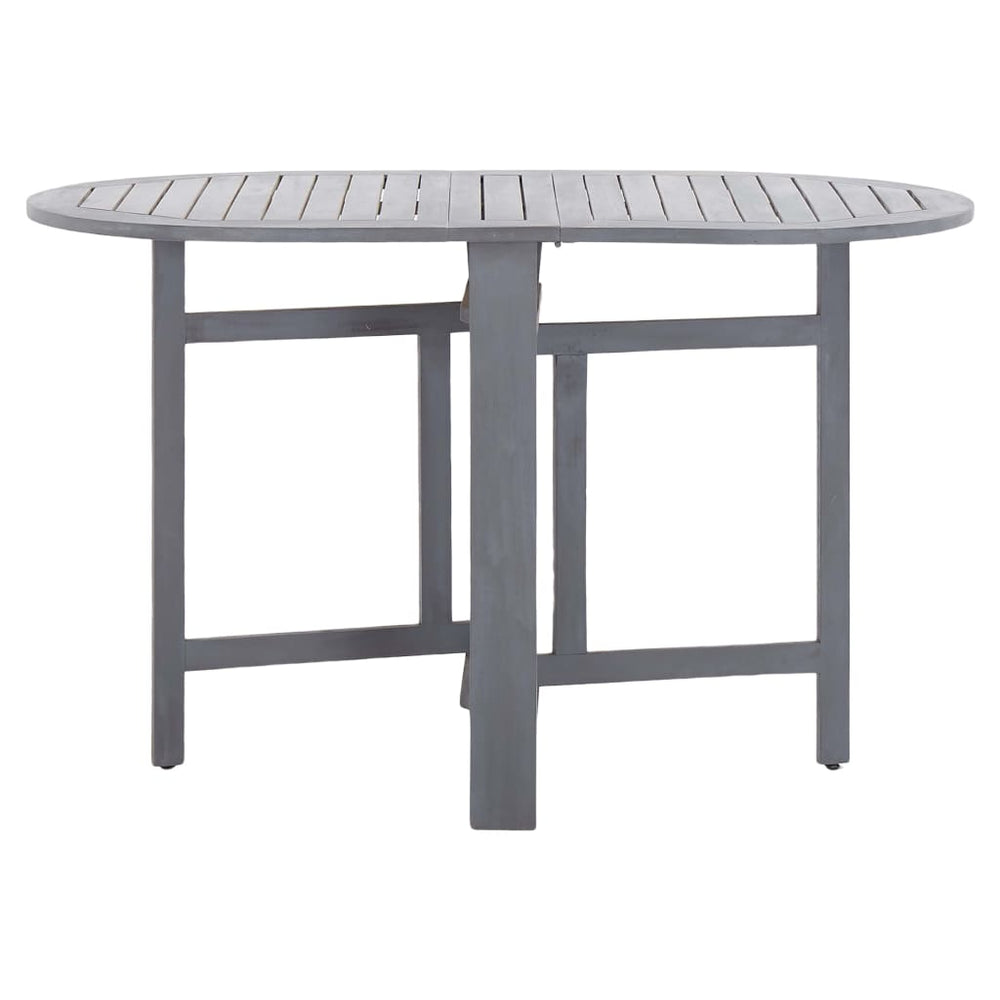 Sodo stalas, pilkas, 120x70x74cm, akacijos medienos masyvas