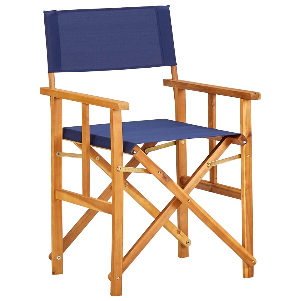 Režisieriaus kėdė, mėlynos spalvos, akacijos medienos masyvas