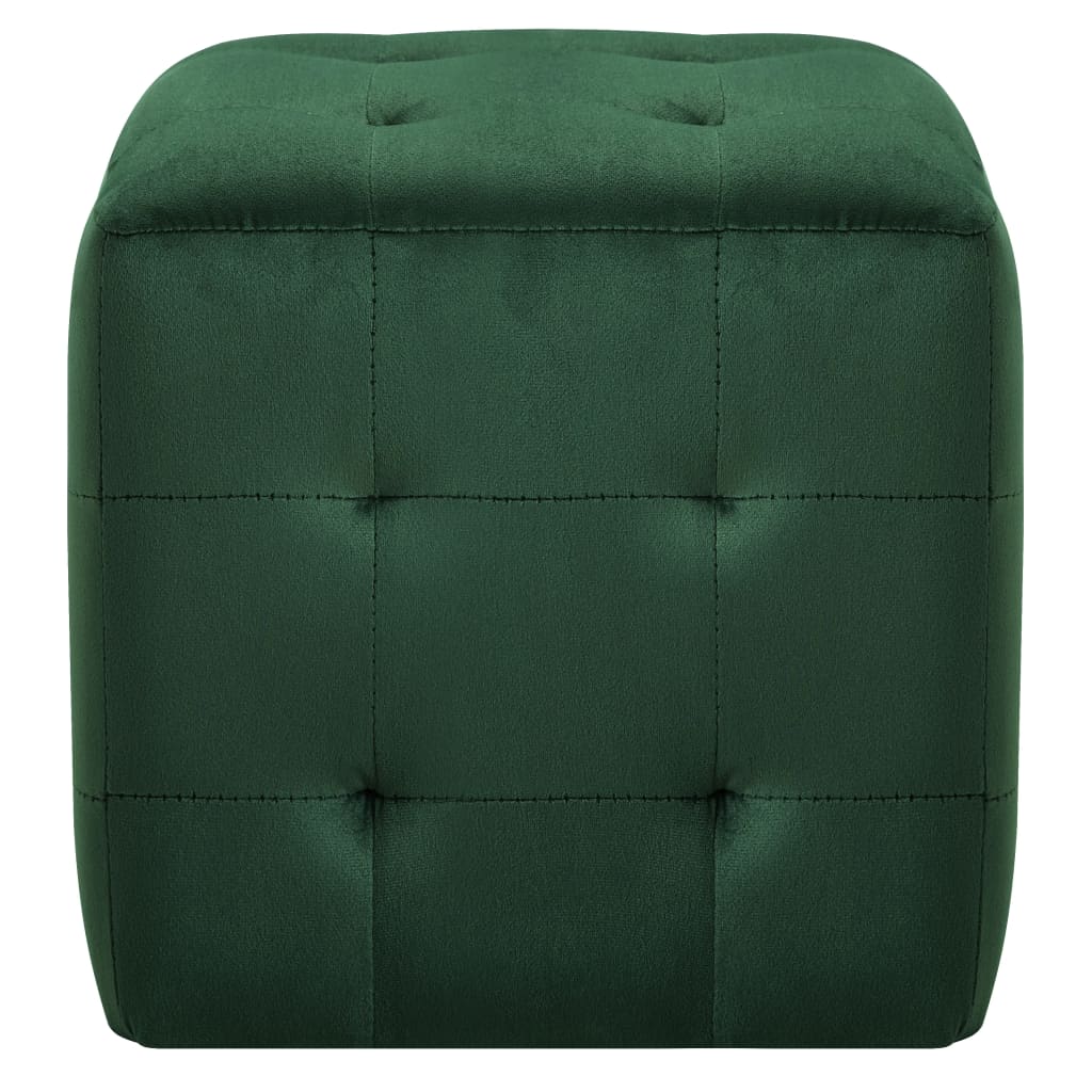Pufai, 2 vnt., žalios spalvos, 30x30x30 cm, aksomas (249019)