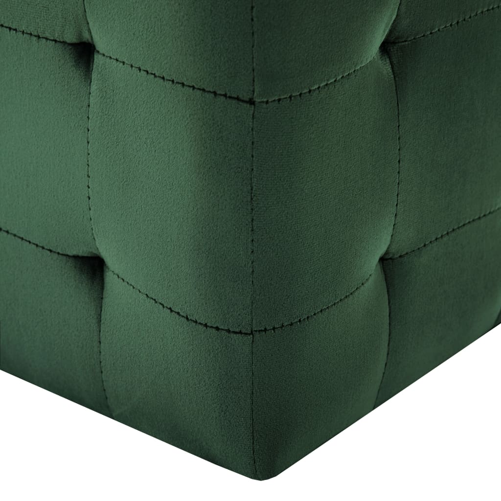 Pufai, 2 vnt., žalios spalvos, 30x30x30 cm, aksomas (249019)