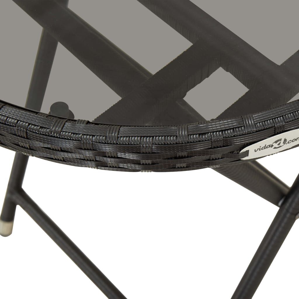 Arbatos staliukas, juodos spalvos, 60cm, grūdintas stiklas