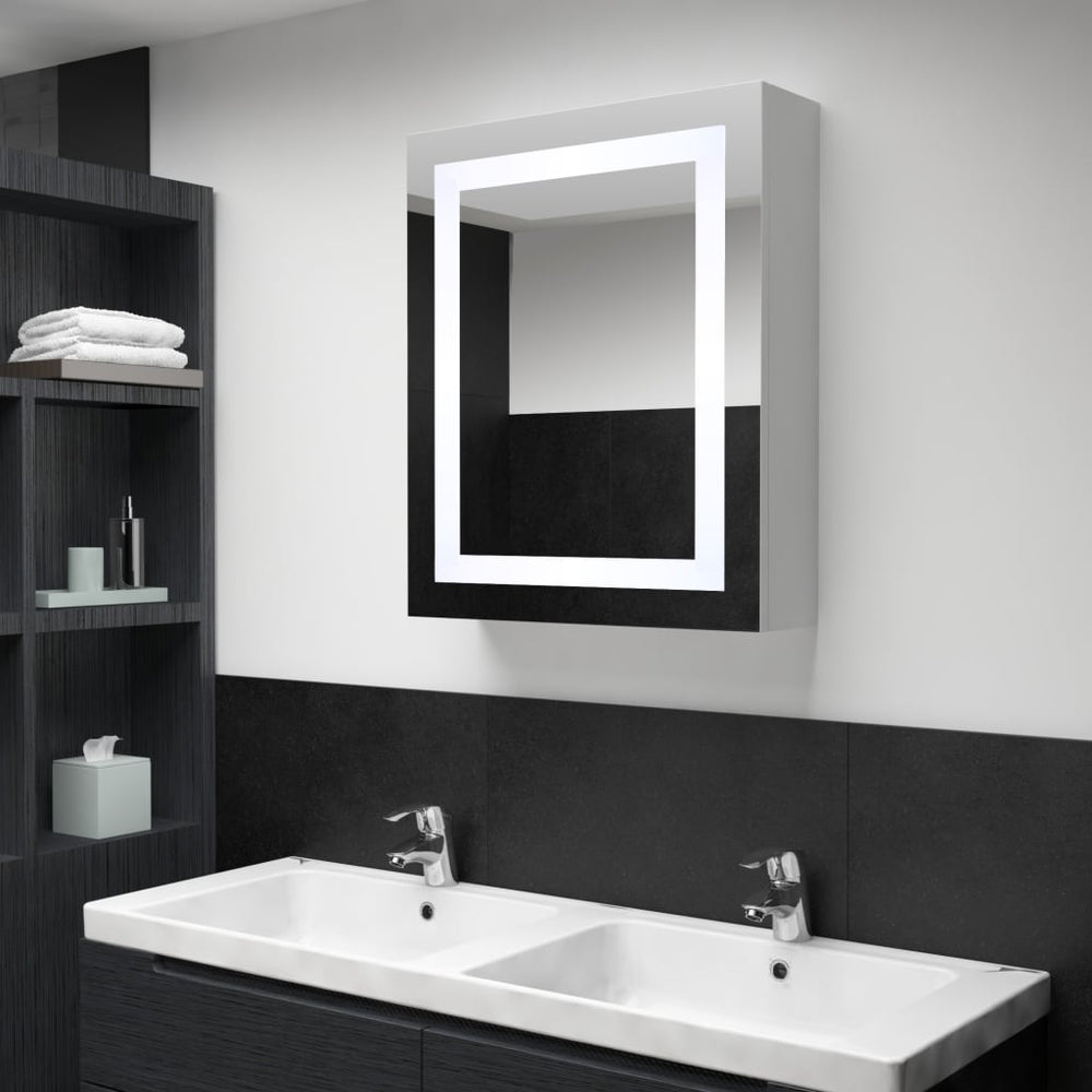 Veidrodinė vonios spintelė su LED apšvietimu, 50x13x70cm
