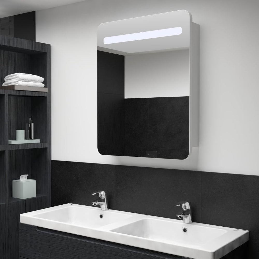 Veidrodinė vonios spintelė su LED apšvietimu, 60x11x80cm