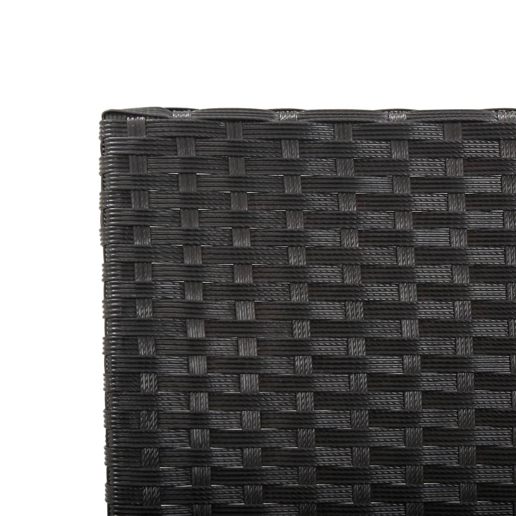 Sodo suoliukas su pagalvėlėmis, juodas, 176cm, poliratanas