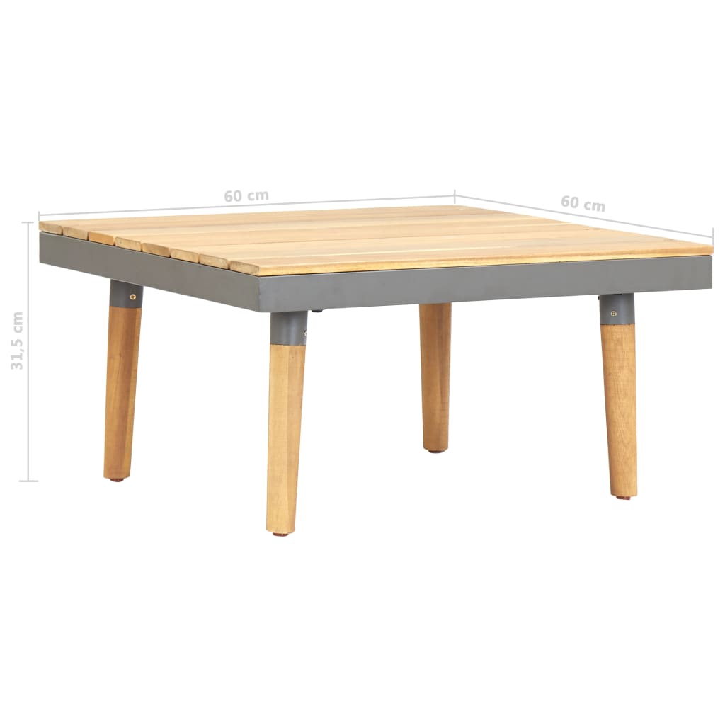Sodo kavos staliukas, 60x60x31,5cm, akacijos medienos masyvas