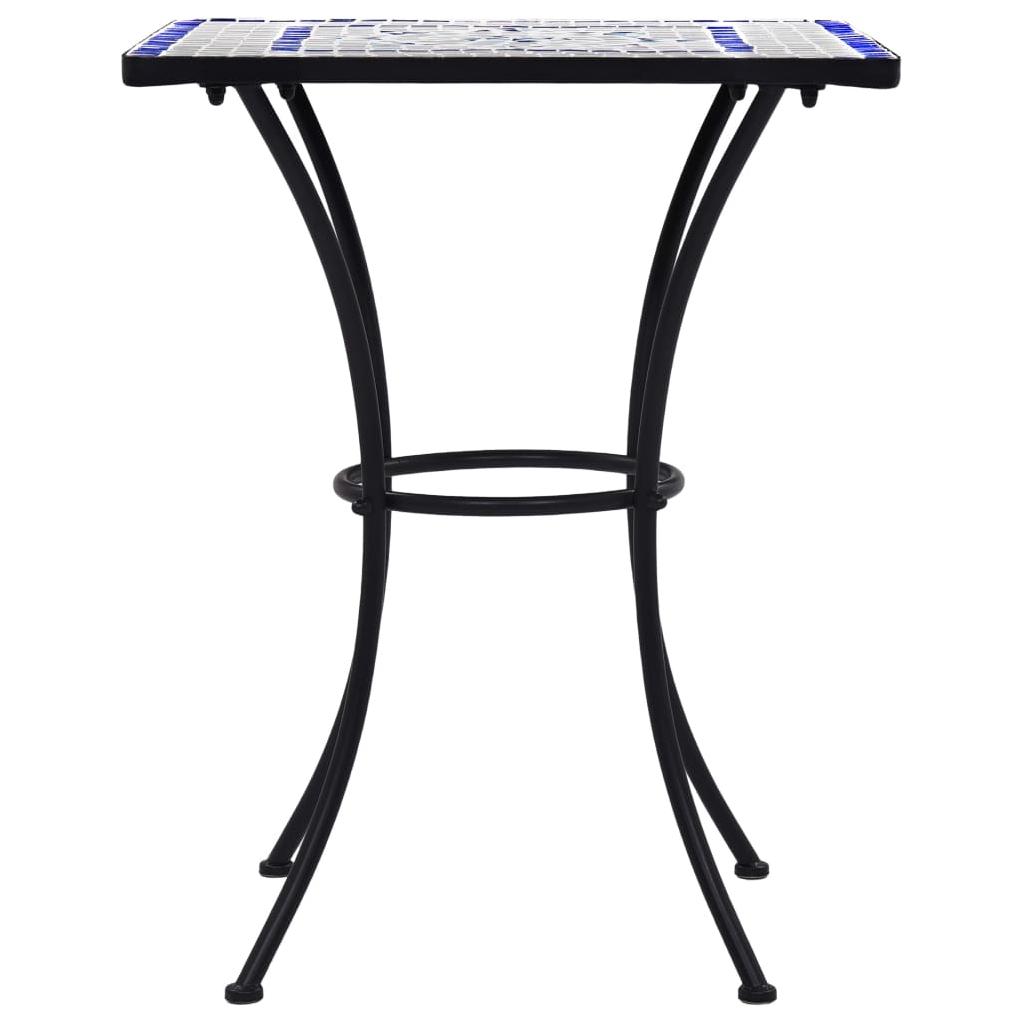 Mozaikinis bistro staliukas, mėlynas/baltas, 60cm, keramika
