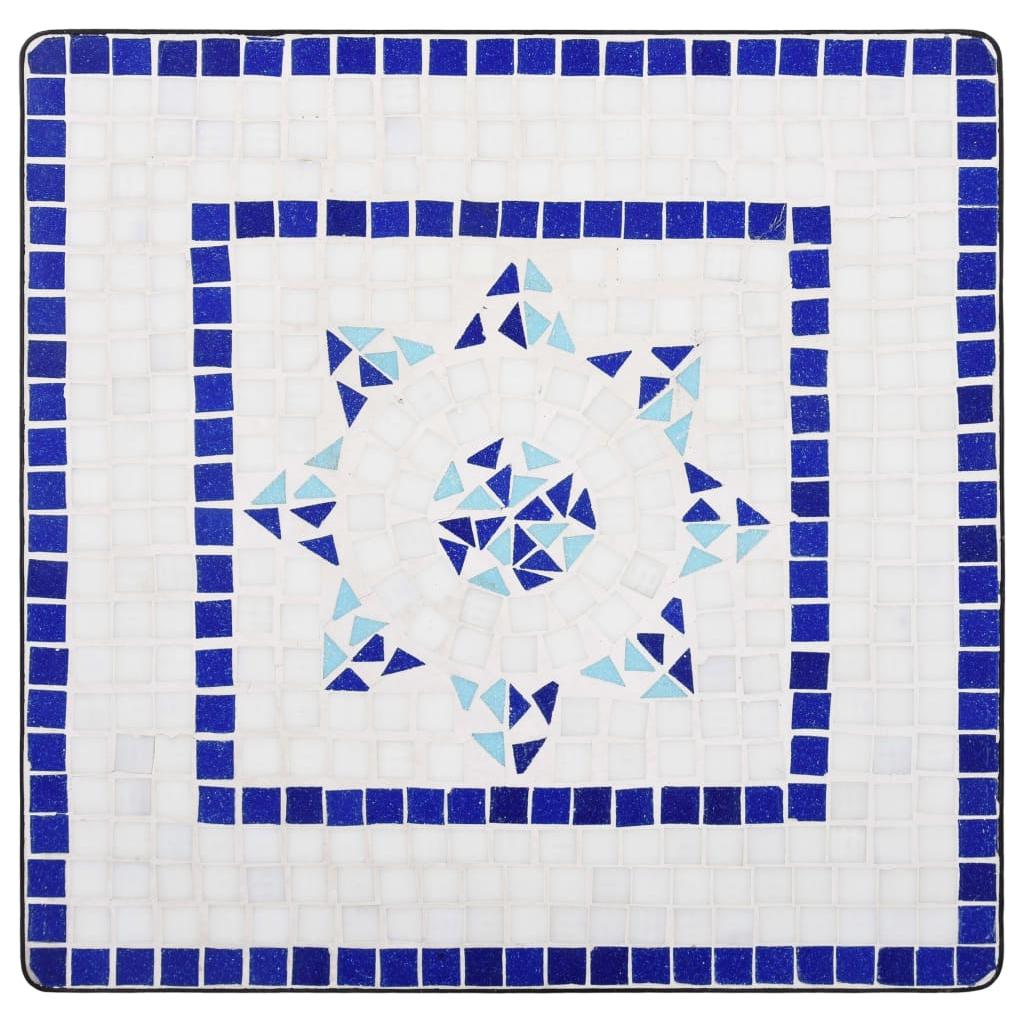 Mozaikinis bistro staliukas, mėlynas/baltas, 60cm, keramika
