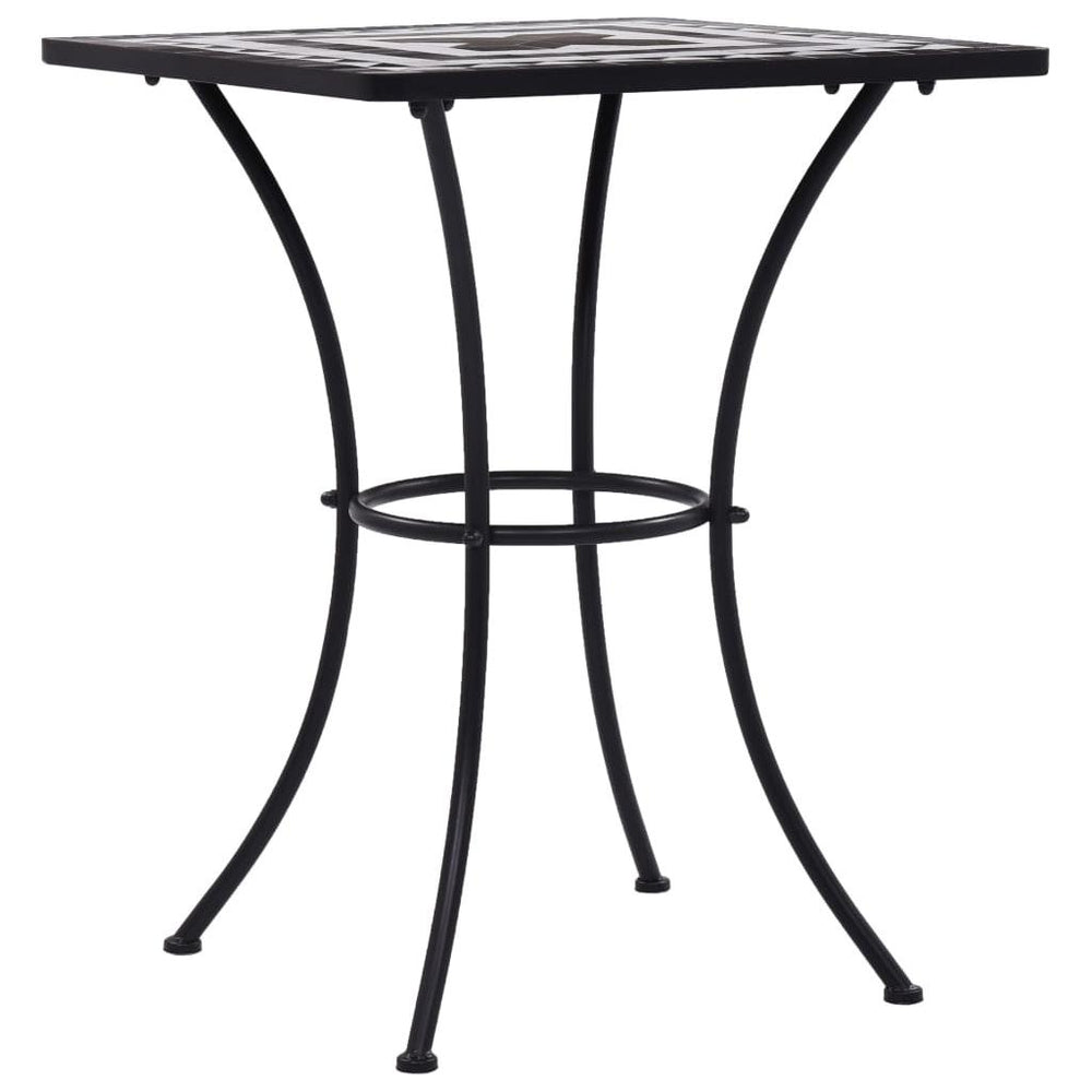 Mozaikinis bistro staliukas, juoda ir balta, 60cm, keramika