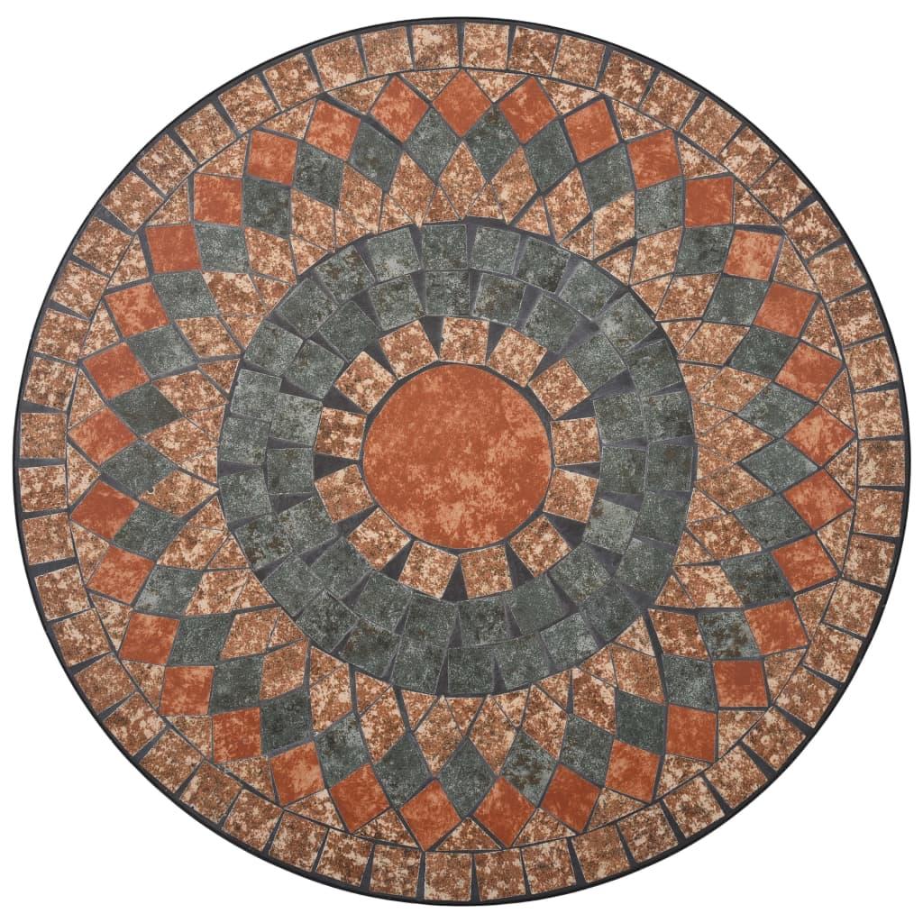 Mozaikinis bistro staliukas, oranžinis/pilkas, 60cm, keramika