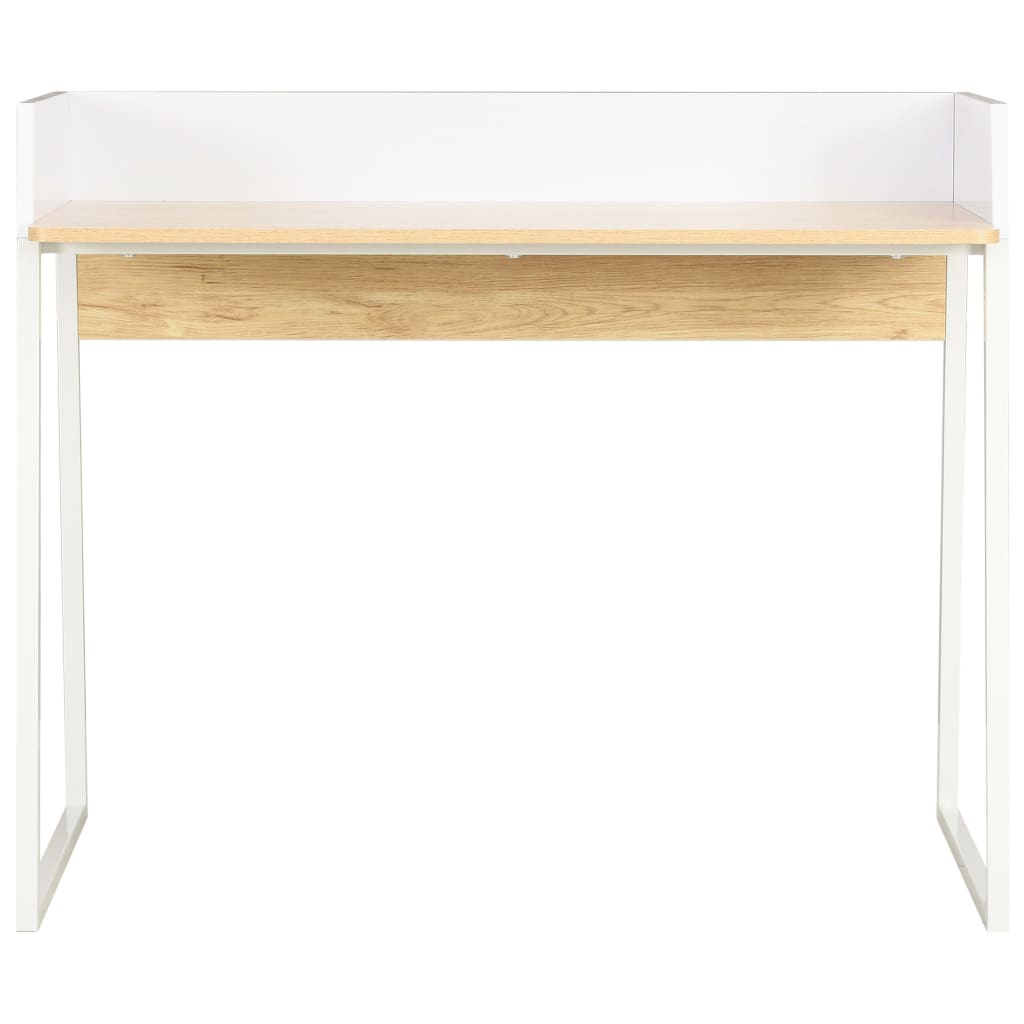Rašomasis stalas, baltos ir ąžuolo spalvos, 90x60x88cm