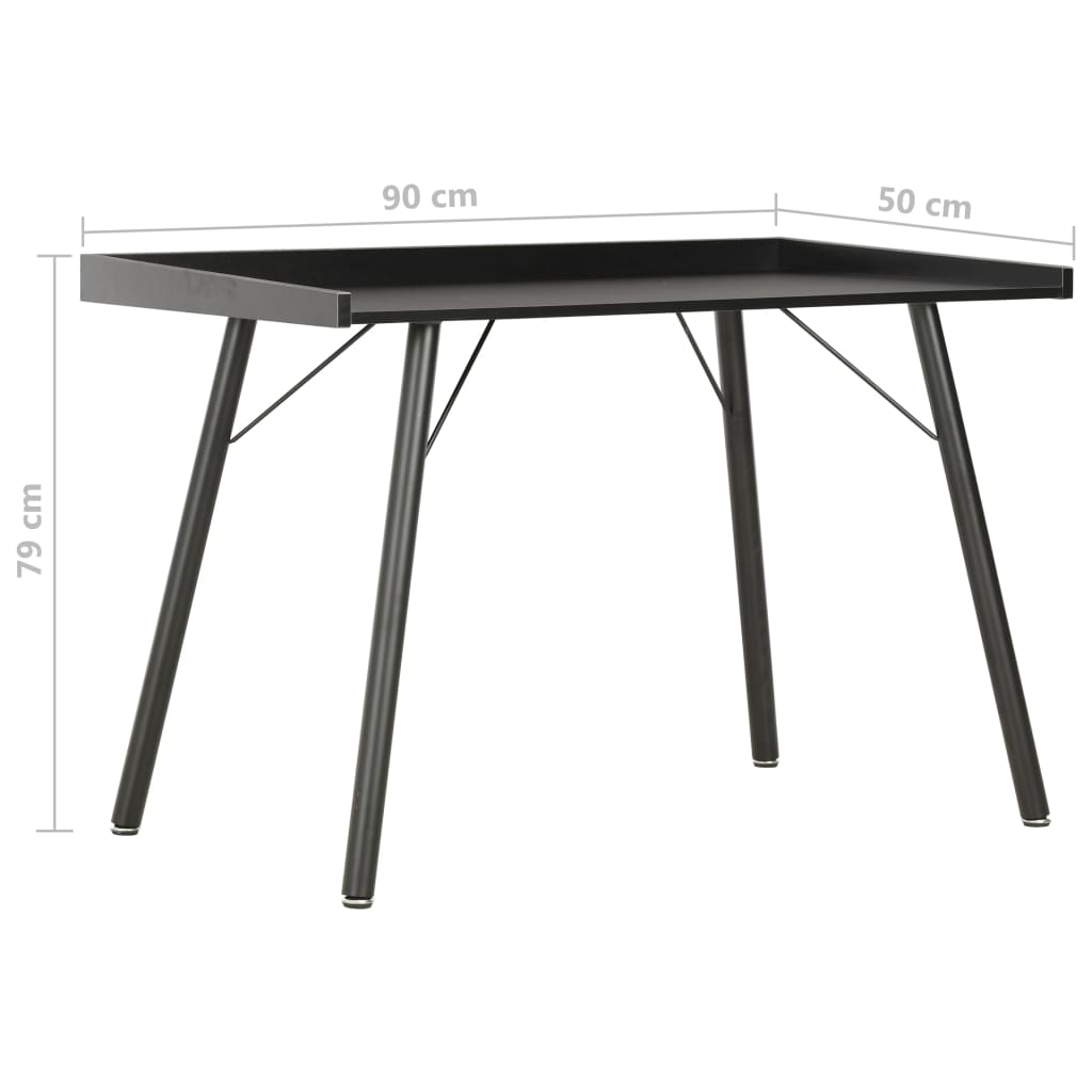 Rašomasis stalas, juodos spalvos, 90x50x79cm