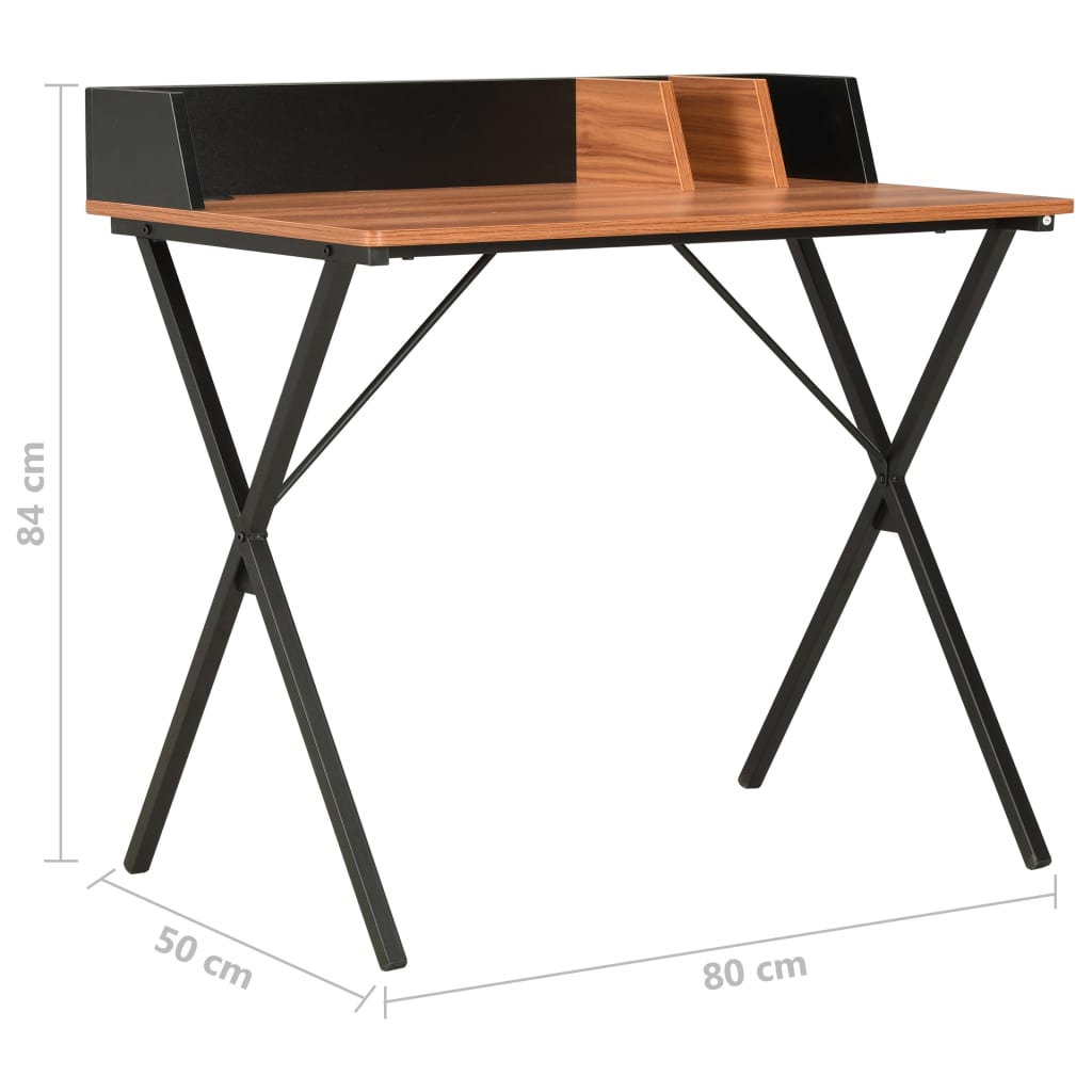 Rašomasis stalas, juodos ir rudos spalvos, 80x50x84cm