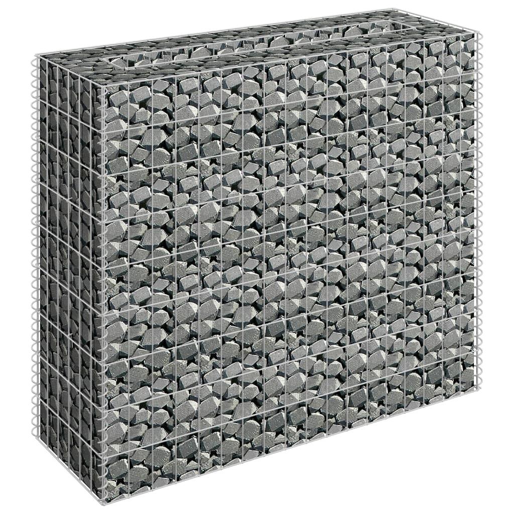 Gabiono vazonas, 90x30x90cm, galvanizuotas plienas, aukštas