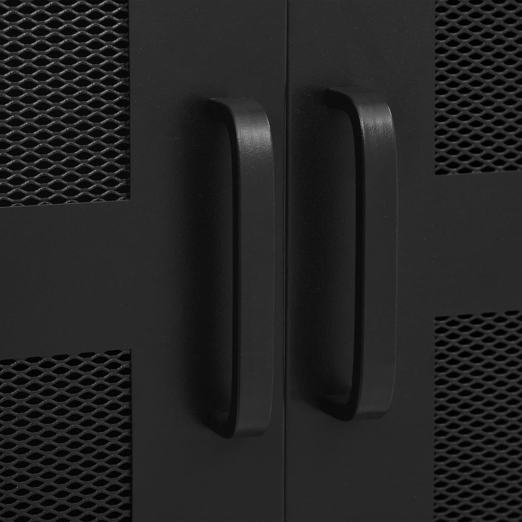 Spinta dokumentams su tinklinėmis durimis, juoda, 75x40x120cm