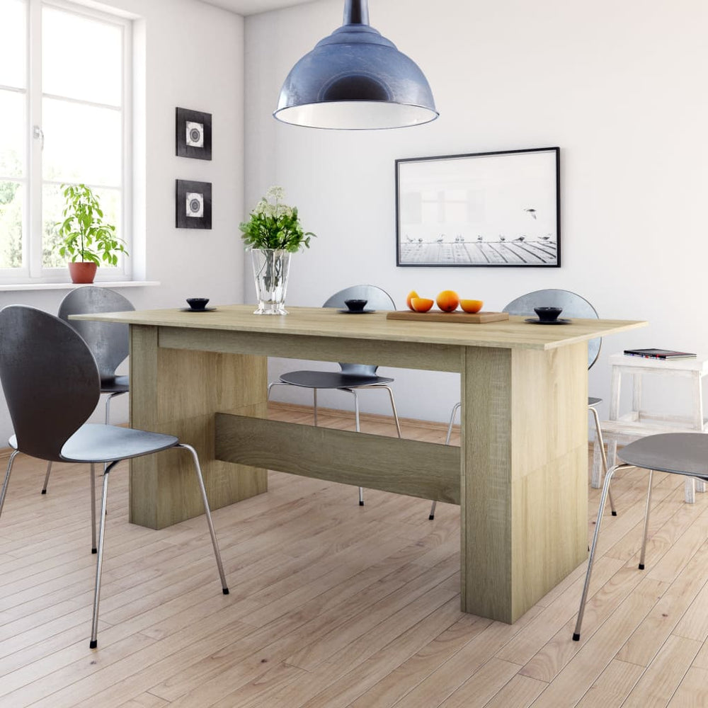 Valgomojo stalas, sonoma ąžuolo spalvos, 180x90x76 cm, MDP
