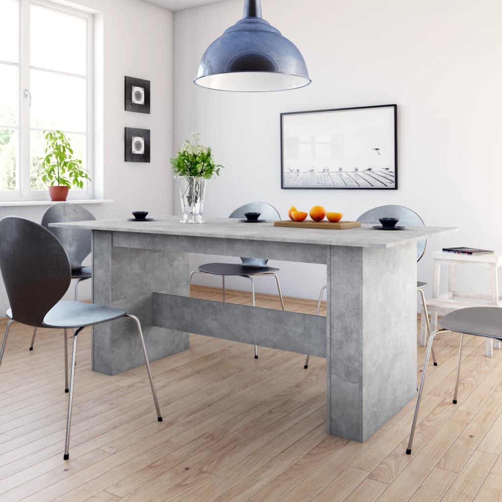Valgomojo stalas, betono pilkos spalvos, 180x90x76cm, MDP