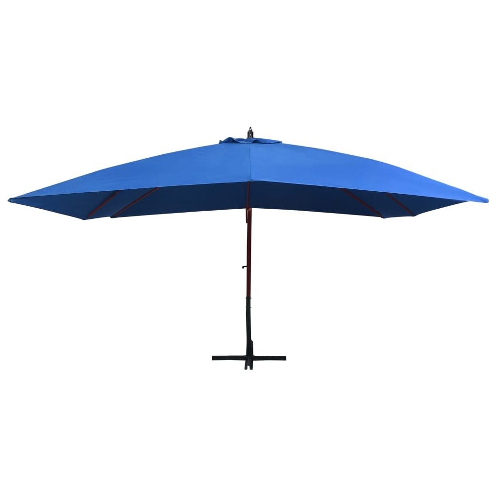 Kabantis skėtis su mediniu stulpu, mėlynas, 400x300cm