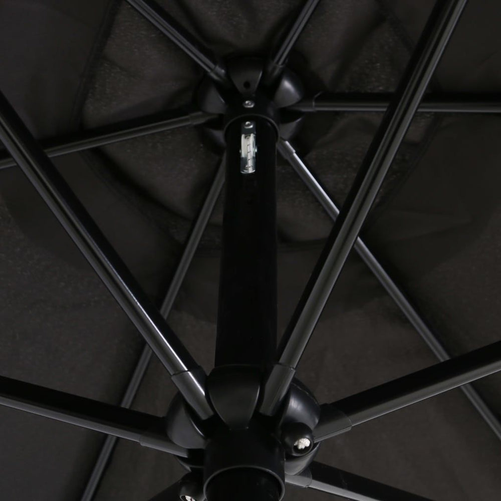 Lauko skėtis su metaliniu stulpu, juodos spalvos, 300cm
