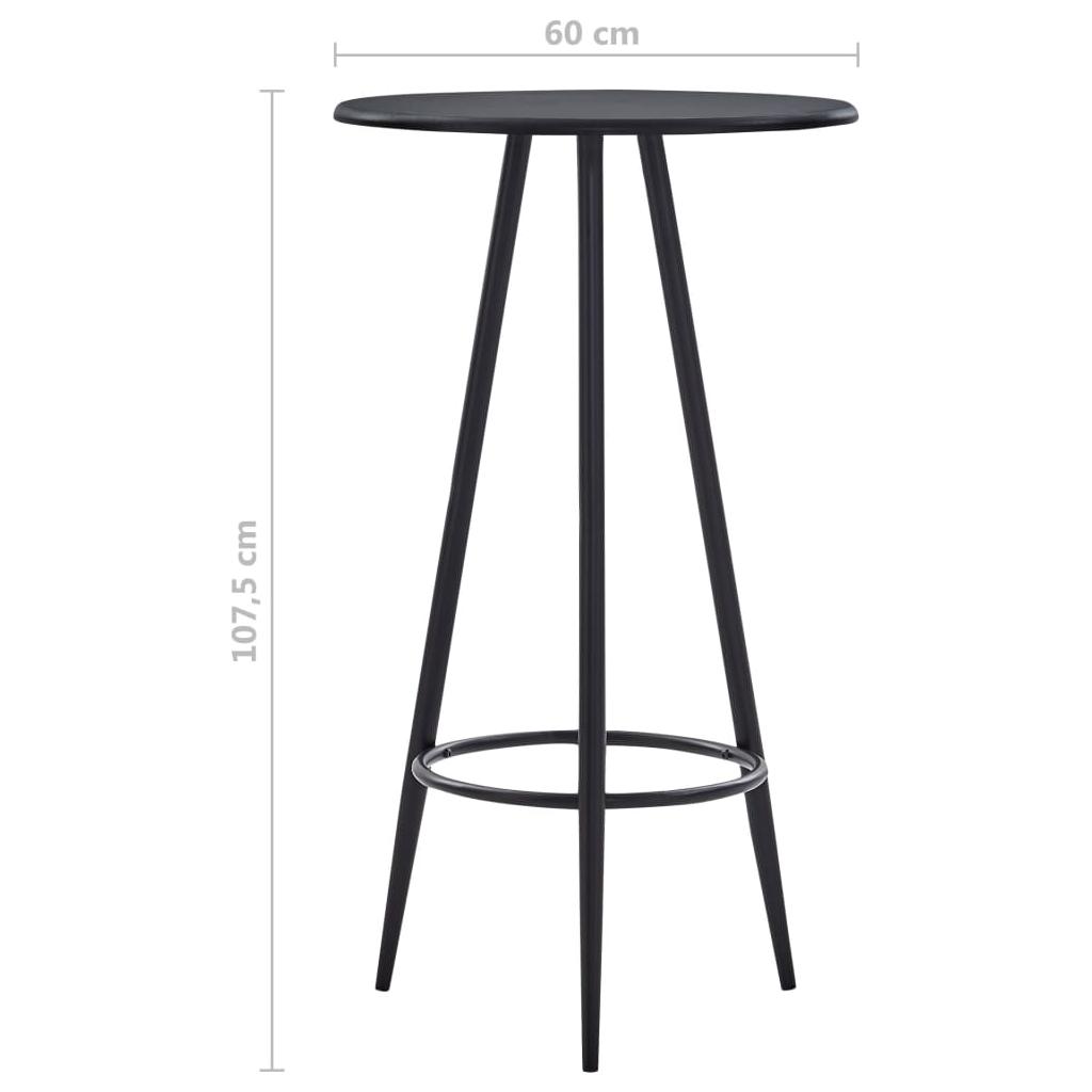 Baro stalas, juodos spalvos, 60x107,5cm, MDF