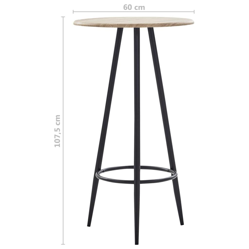 Baro stalas, ąžuolo spalvos, 60x107,5cm, MDF