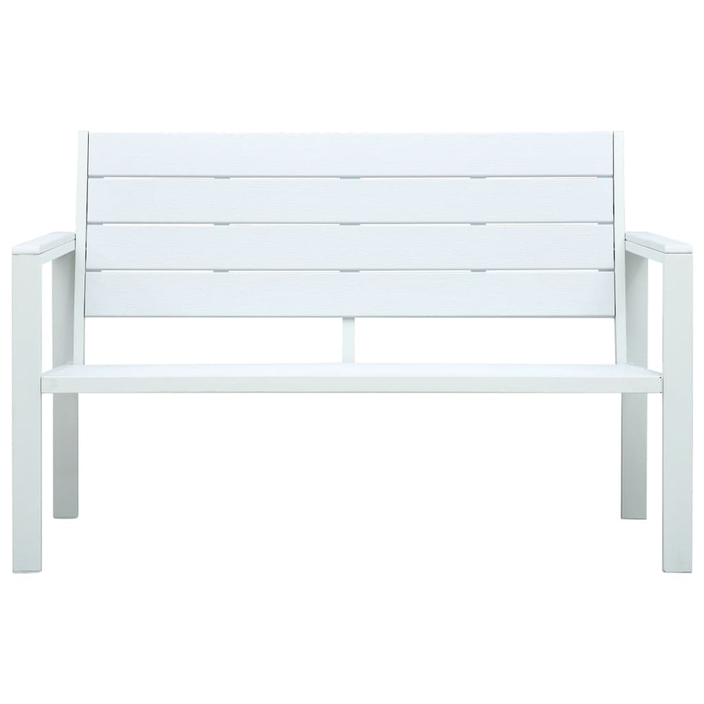 Sodo suoliukas, baltos spalvos, 120cm, HDPE, medienos imitacija