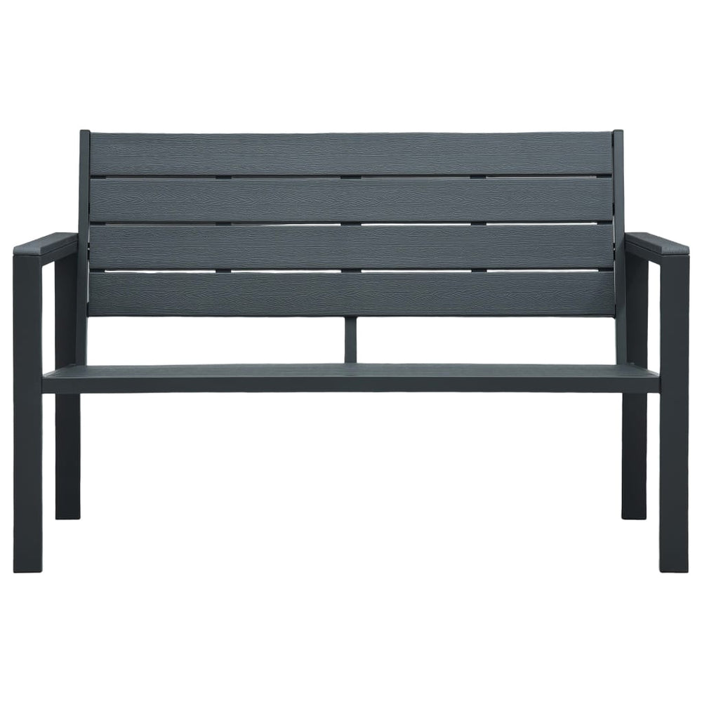 Sodo suoliukas, pilkos spalvos, 120cm, HDPE, medienos imitacija