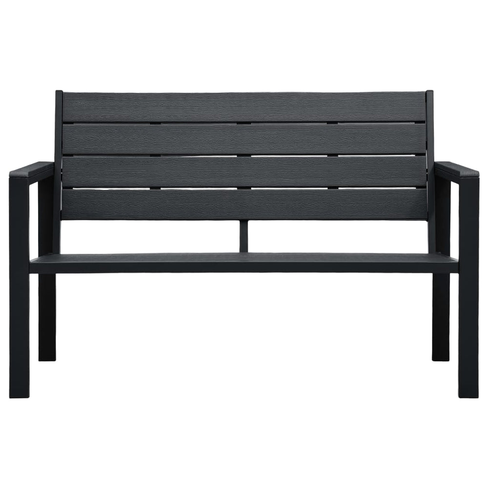 Sodo suoliukas, juodos spalvos, 120cm, HDPE, medienos imitacija