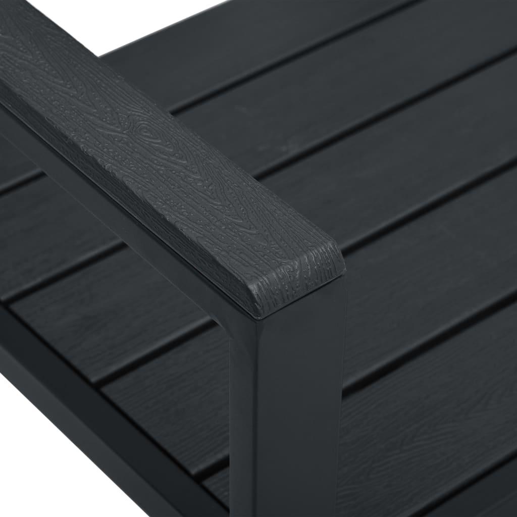 Bistro baldų komplektas, 3 dalių, juodas, HDPE