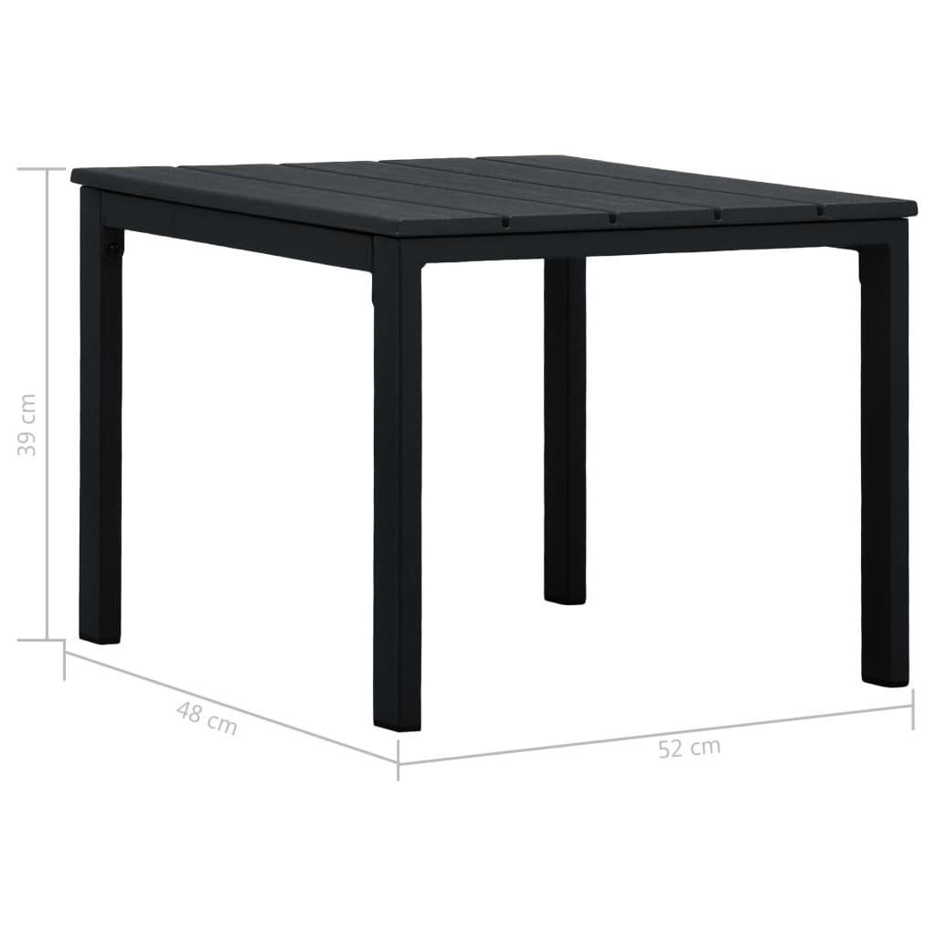 Bistro baldų komplektas, 3 dalių, juodas, HDPE
