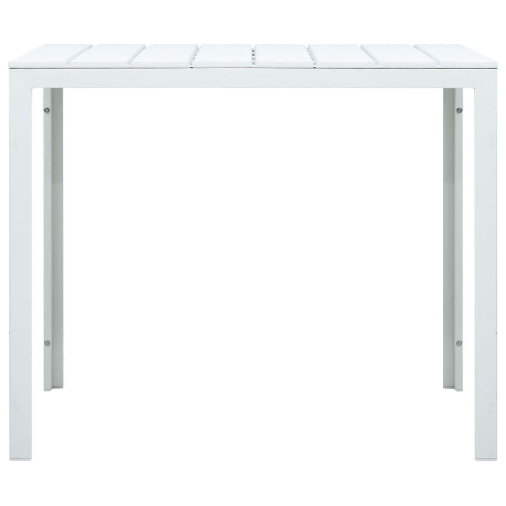 Kavos staliukas, baltas, 78x78x74cm, HDPE, medienos imitacija