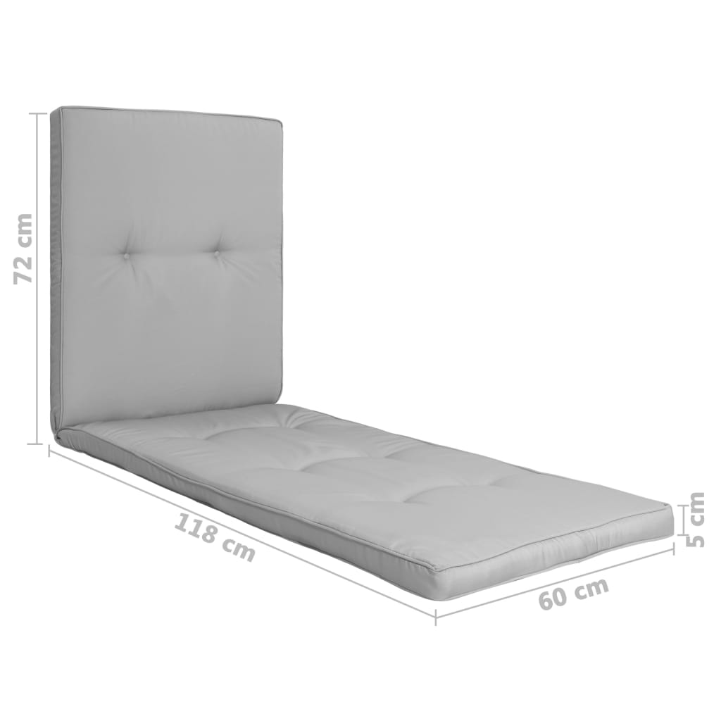 Saulės gulto čiužinukas, pilkos spalvos, 118x60x5cm