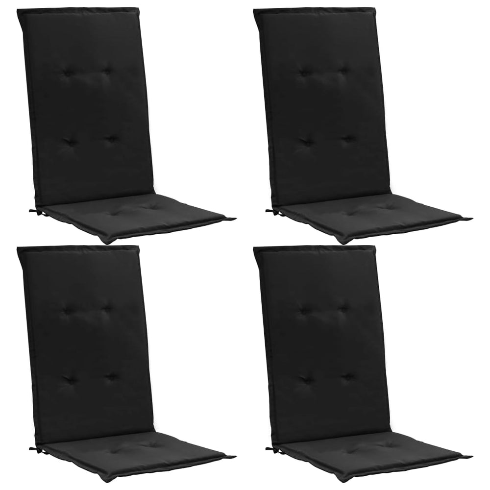 Sodo kėdės pagalvėlės, 4vnt., juodos spalvos, 120x50x3cm