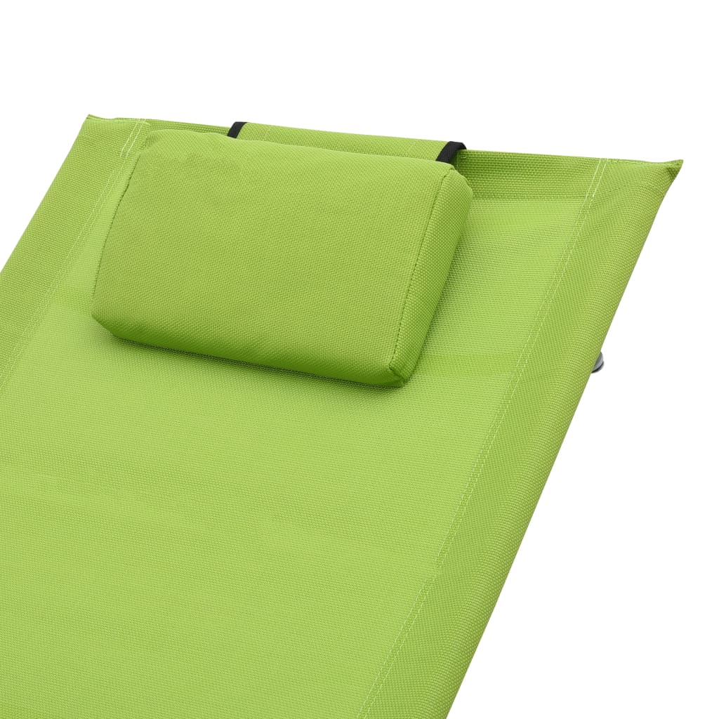 Saulės gultas su pagalve, žalios spalvos, tekstilenas