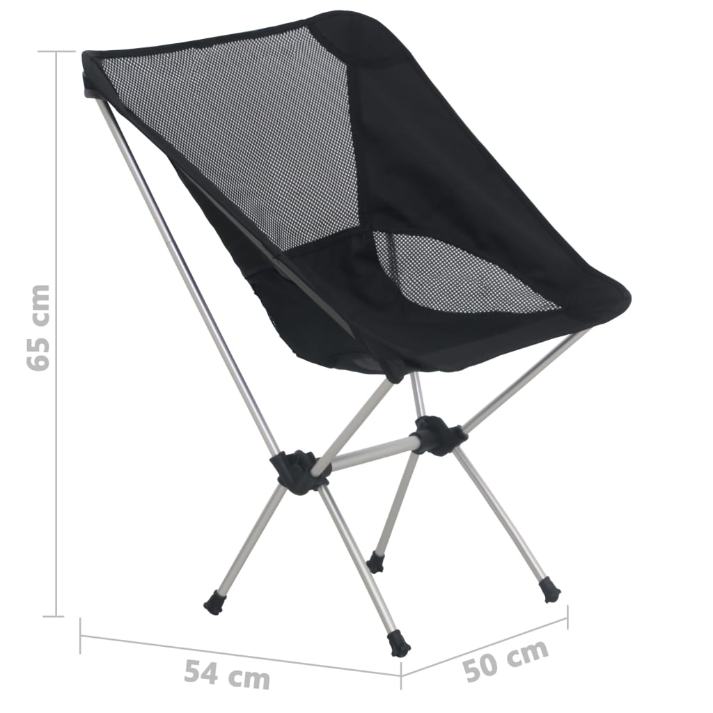 Sulankstomos stovyklavimo kėdės, 2 vnt., 54x50x65cm, aliuminis