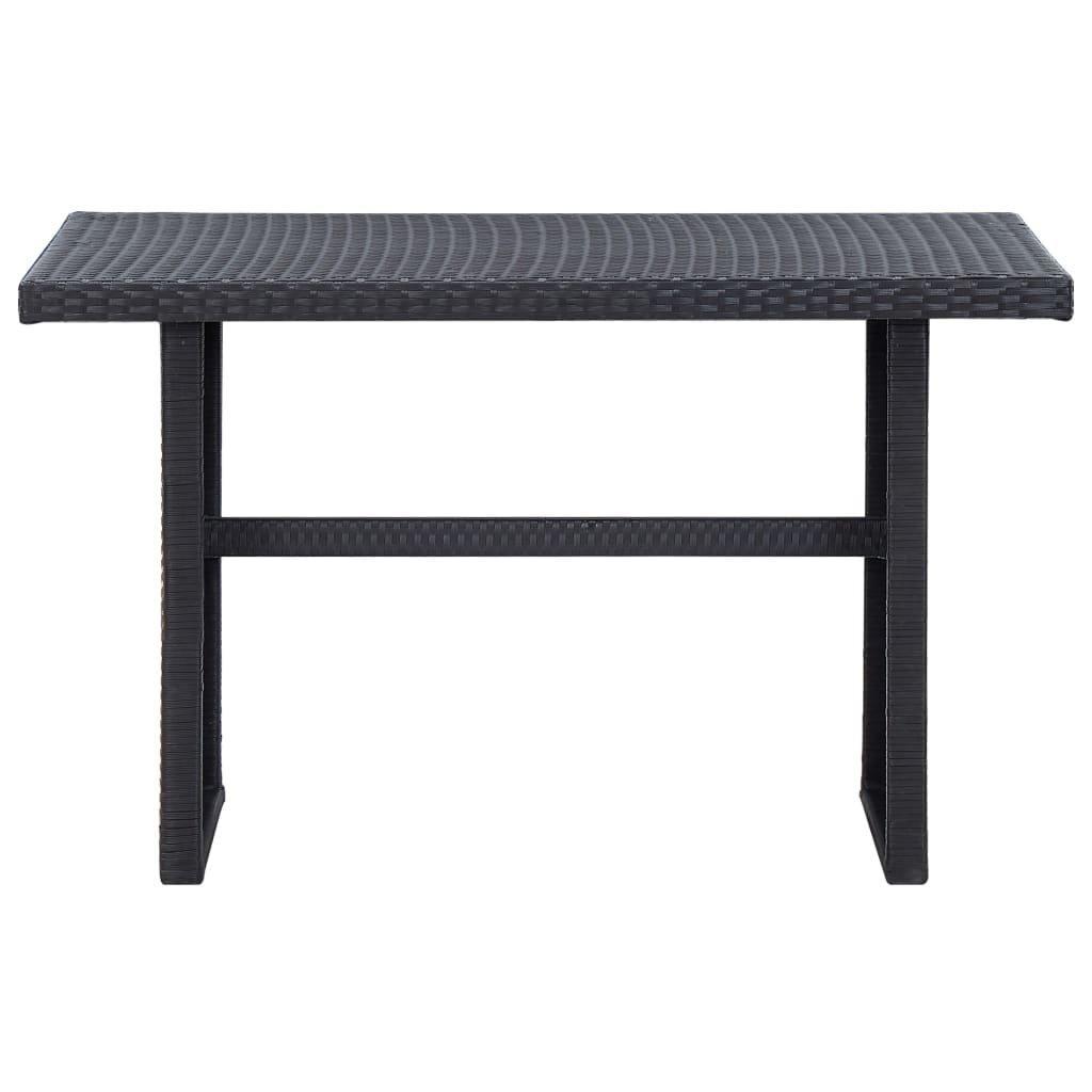 Sodo stalas, juodos spalvos, 110x60x67cm, poliratanas