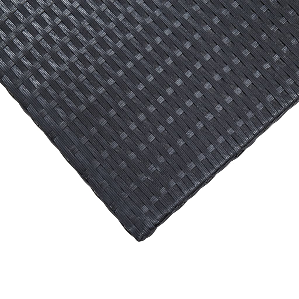 Sodo stalas, juodos spalvos, 110x60x67cm, poliratanas