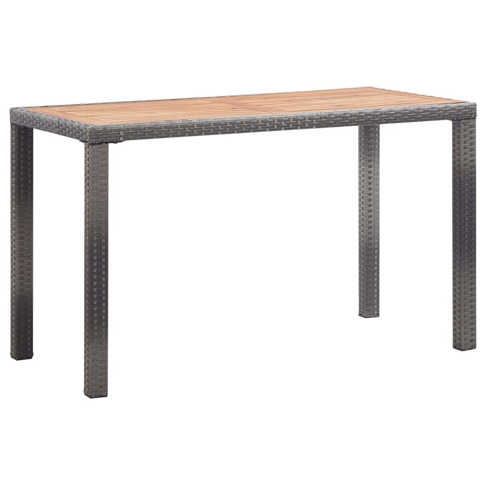 Sodo stalas, antracito ir rudas, 123x60x74cm, akacijos masyvas