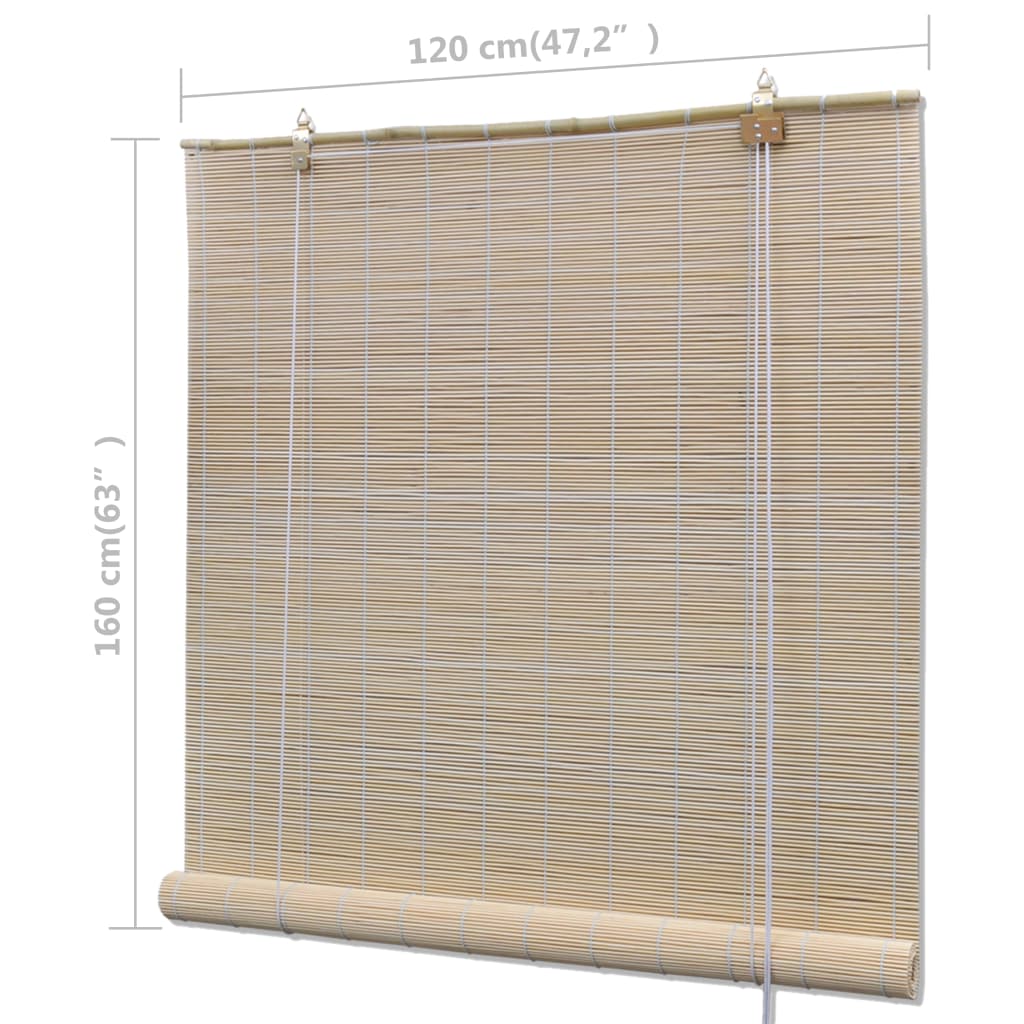 Roletai, 2vnt, 120x160cm, natūralus bambukas (2x241322)