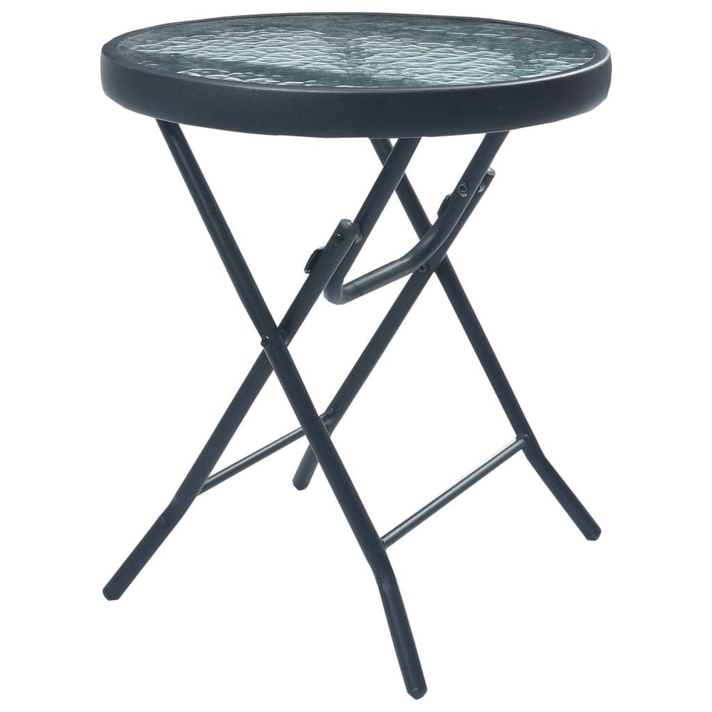 Bistro staliukas, juodos spalvos, 40x46cm, plienas ir stiklas