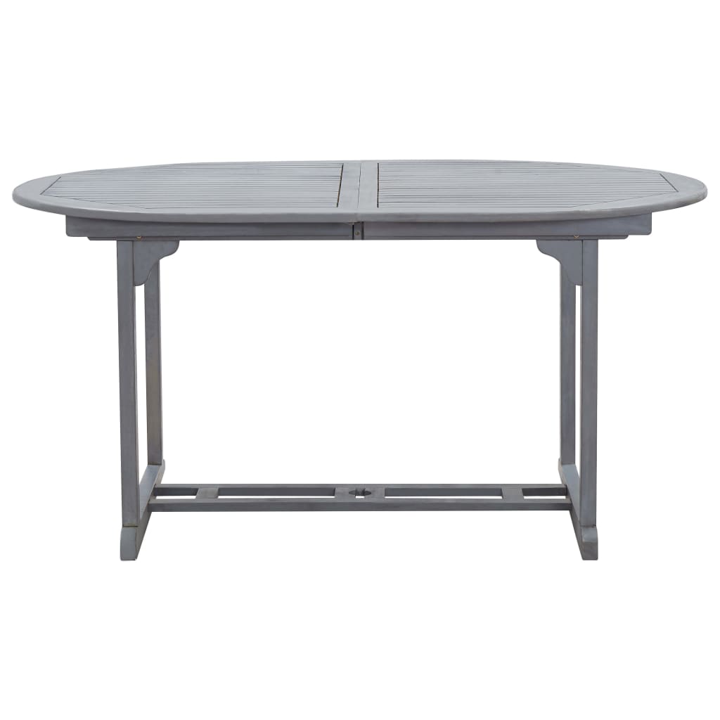 Sodo stalas, pilkas, 200x100x74cm, akacijos medienos masyvas
