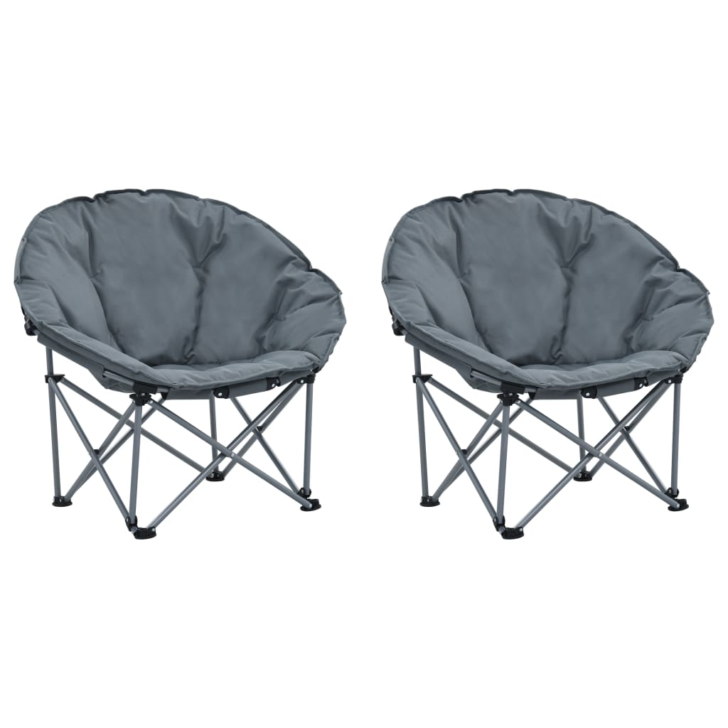 Sulankstomos kėdės, 2vnt., pilkos spalvos, apvalios