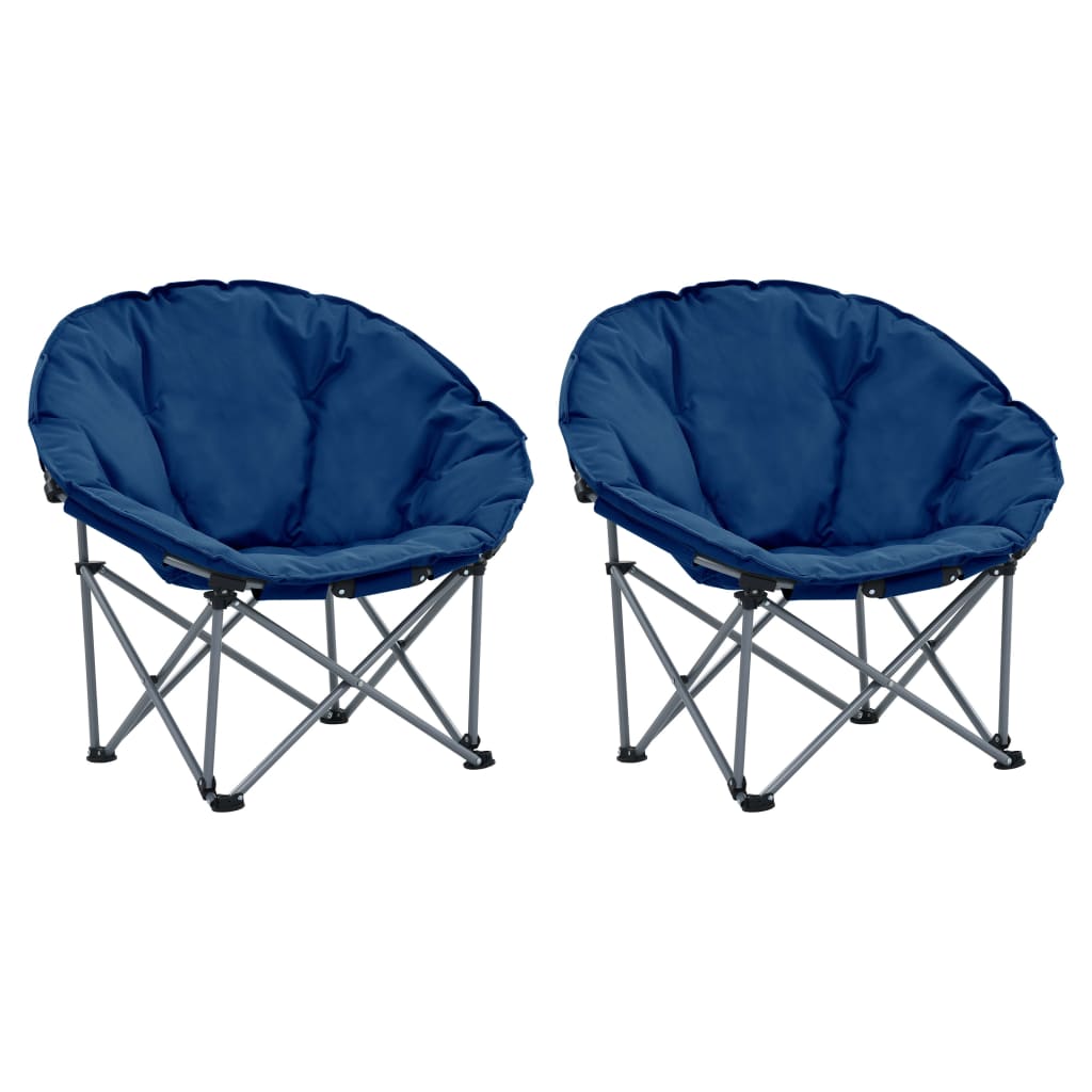 Sulankstomos kėdės, 2vnt., mėlynos spalvos, apvalios